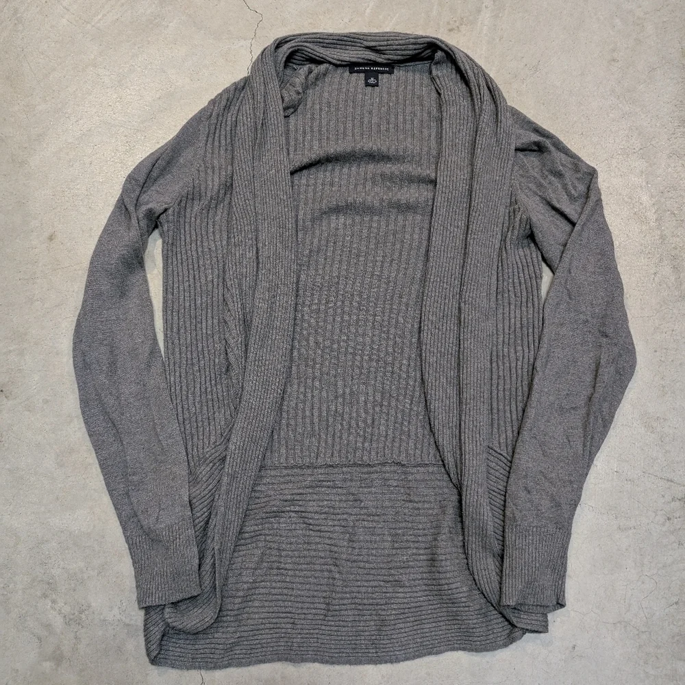 Banana Republic Women's M Open Cardigan Gray Viscose Nylon Wool